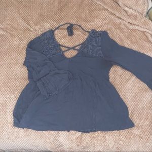 American Eagle Lace Cross-Neck Blouse